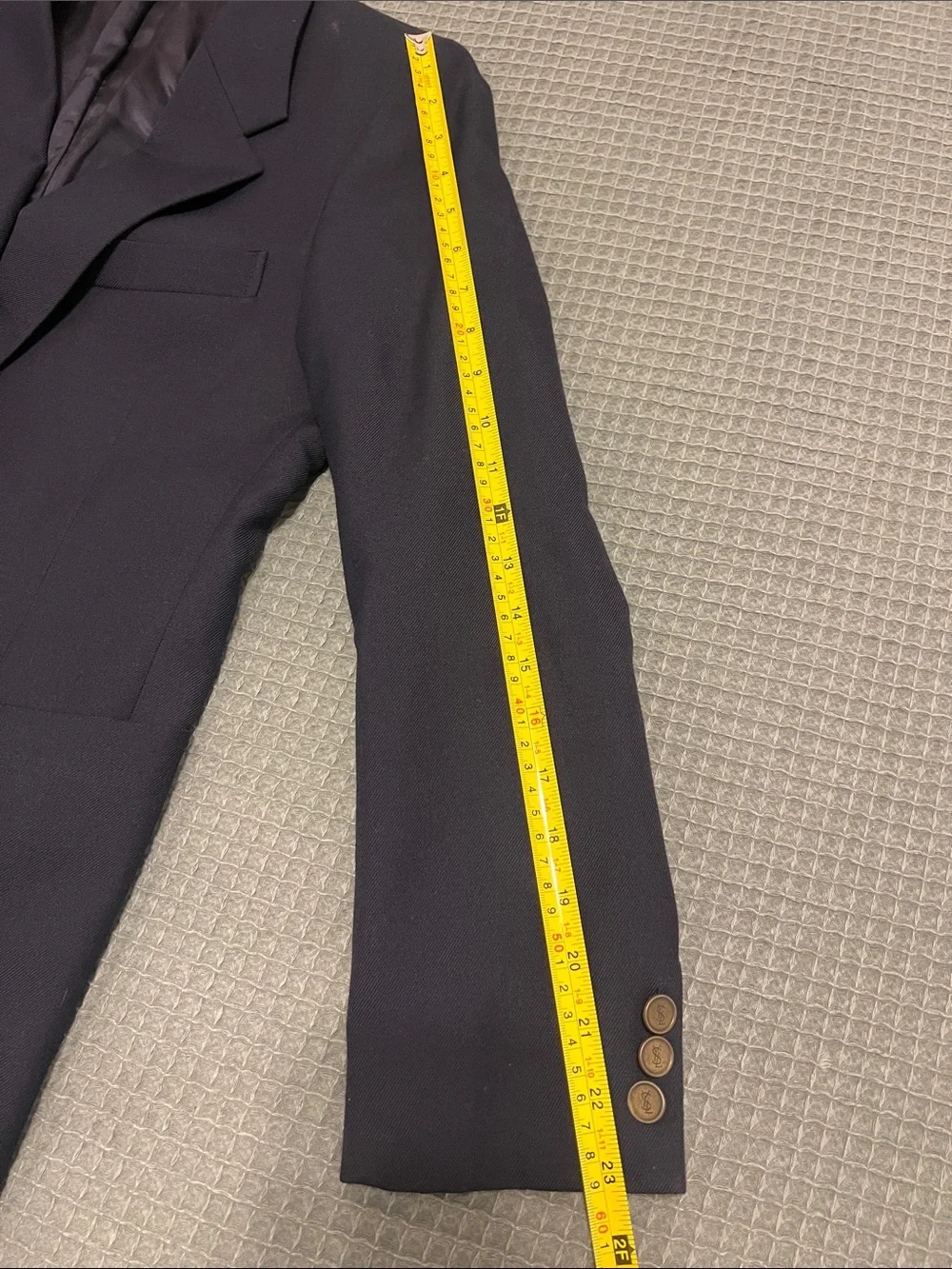 Yves Saint Laurent Dark Navy Two-Button Blazer Vintage